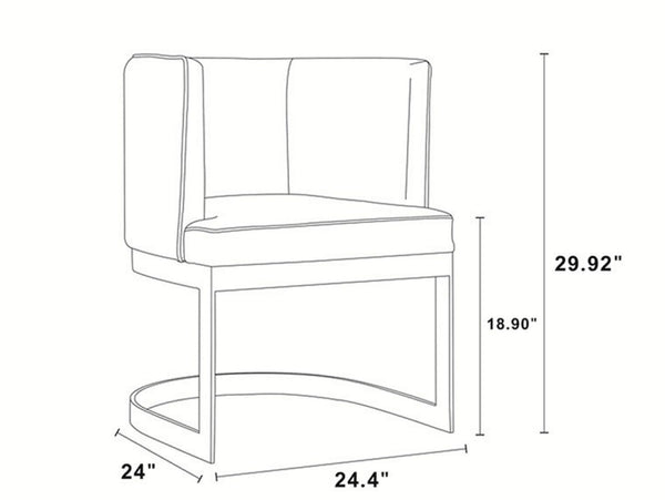 Aura Dining Chair in Blush and Polished Brass DC026-BH Manhattan Comfort