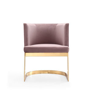 Aura Dining Chair in Blush and Polished Brass DC026-BH Manhattan Comfort