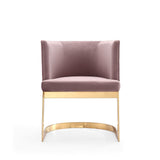 Aura Dining Chair in Blush and Polished Brass DC026-BH Manhattan Comfort