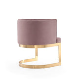 Aura Dining Chair in Blush and Polished Brass DC026-BH Manhattan Comfort