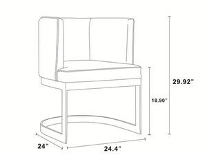 Manhattan Comfort Aura Modern Dining Chair Sand and Polished Brass DC026-SD