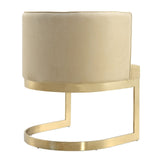 Manhattan Comfort Aura Modern Dining Chair Sand and Polished Brass DC026-SD