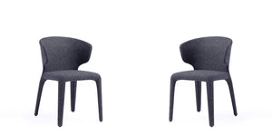 Manhattan Comfort Conrad Mid-Century Modern Dining Chairs - Set of 2 Black DC031-WBK