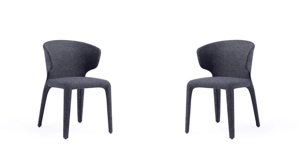 Manhattan Comfort Conrad Mid-Century Modern Dining Chairs - Set of 2 Black DC031-WBK
