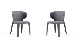 Manhattan Comfort Conrad Mid-Century Modern Dining Chairs - Set of 2 Grey DC031-WGY