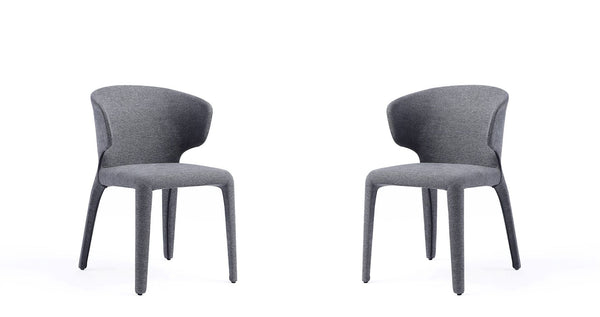 Manhattan Comfort Conrad Mid-Century Modern Dining Chairs - Set of 2 Grey DC031-WGY