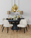 Estelle Dining Chair in Cream and Black DC042-CR Manhattan Comfort