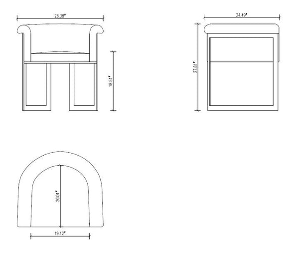Manhattan Comfort Corso Modern Dining Chair Cream DC046-CR