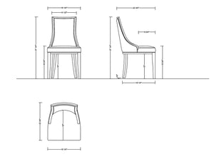 Manhattan Comfort Grand Traditional Dining Chairs - Set of 2 Light Grey DC048-LG