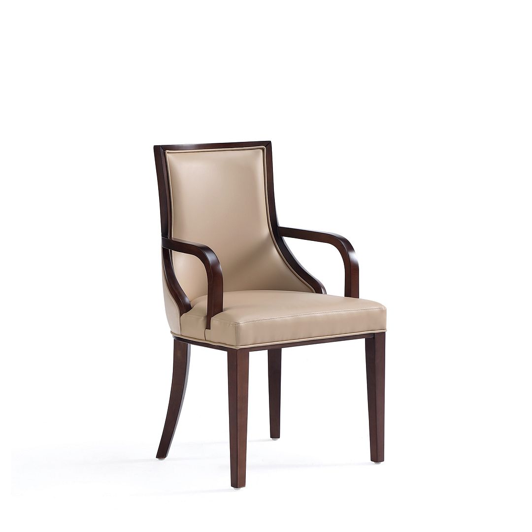 Manhattan Comfort Grand Faux Leather Dining Armchair in Tan - Thumbnail 4