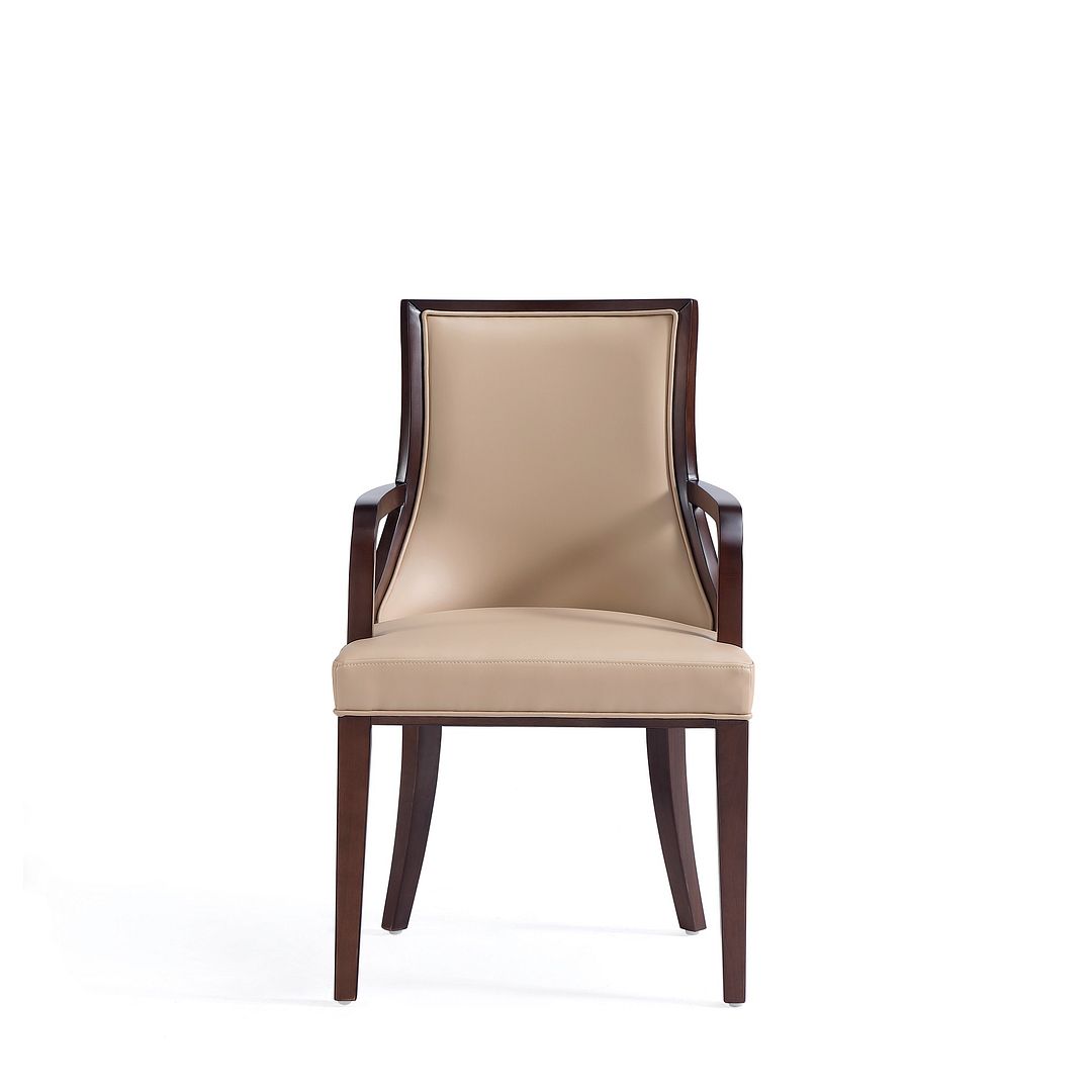 Manhattan Comfort Grand Faux Leather Dining Armchair in Tan - Thumbnail 2