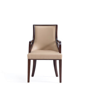 Grand Faux Leather Dining Armchair in Tan with Beech Wood Frame DC048AR-TN Manhattan Comfort