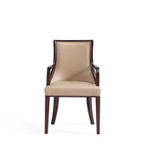 Grand Faux Leather Dining Armchair in Tan with Beech Wood Frame DC048AR-TN Manhattan Comfort