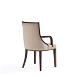 Grand Faux Leather Dining Armchair in Tan with Beech Wood Frame DC048AR-TN Manhattan Comfort