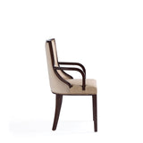 Grand Faux Leather Dining Armchair in Tan with Beech Wood Frame DC048AR-TN Manhattan Comfort