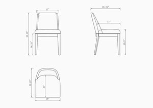 Gansevoort Faux Leather Dining Chair in Cream - Set of 2 DC051-CR Manhattan Comfort