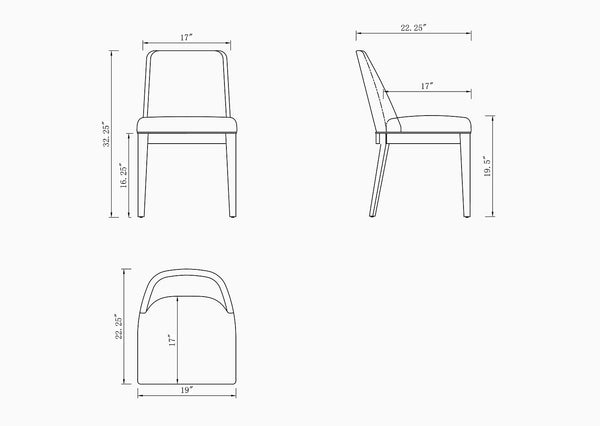 Gansevoort Faux Leather Dining Chair in Light Grey - Set of 2 DC051-LG Manhattan Comfort