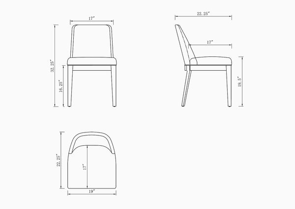 Manhattan Comfort Gansevoort Modern Dining Chairs - Set of 2 Pewter DC051-PT