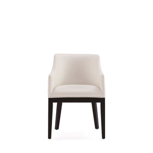 Gansevoort Faux Leather Dining Armchair in Cream DC051AR-CR Manhattan Comfort