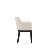 Gansevoort Faux Leather Dining Armchair in Cream DC051AR-CR Manhattan Comfort