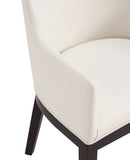 Gansevoort Faux Leather Dining Armchair in Cream DC051AR-CR Manhattan Comfort