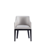 Gansevoort Faux Leather Dining Armchair in Light Grey DC051AR-LG Manhattan Comfort