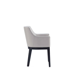 Gansevoort Faux Leather Dining Armchair in Light Grey DC051AR-LG Manhattan Comfort