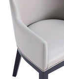 Gansevoort Faux Leather Dining Armchair in Light Grey DC051AR-LG Manhattan Comfort