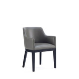 Gansevoort Faux Leather Dining Armchair in Pebble Grey DC051AR-PE Manhattan Comfort