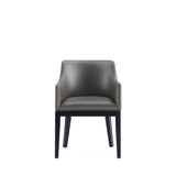 Gansevoort Faux Leather Dining Armchair in Pebble Grey DC051AR-PE Manhattan Comfort