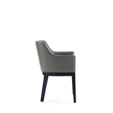 Gansevoort Faux Leather Dining Armchair in Pebble Grey DC051AR-PE Manhattan Comfort