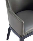 Gansevoort Faux Leather Dining Armchair in Pebble Grey DC051AR-PE Manhattan Comfort