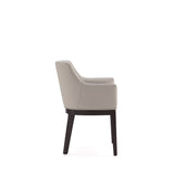 Gansevoort Faux Leather Dining Armchair in Stone Grey DC051AR-ST Manhattan Comfort