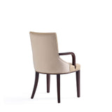 Shubert Faux Leather and Velvet Dining Armchair in Tan DC055AR-TN Manhattan Comfort