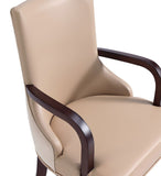 Shubert Faux Leather and Velvet Dining Armchair in Tan DC055AR-TN Manhattan Comfort