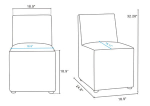 Anna Square Faux Leather Dining Chair in Saddle DC058-SA Manhattan Comfort