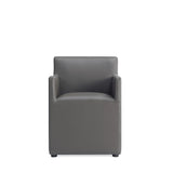 Anna Square Faux Leather Dining Armchair in Pewter DC058AR-PE Manhattan Comfort