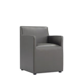 Anna Square Faux Leather Dining Armchair in Pewter DC058AR-PE Manhattan Comfort