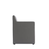 Anna Square Faux Leather Dining Armchair in Pewter DC058AR-PE Manhattan Comfort