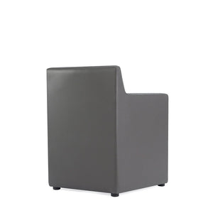 Anna Square Faux Leather Dining Armchair in Pewter DC058AR-PE Manhattan Comfort