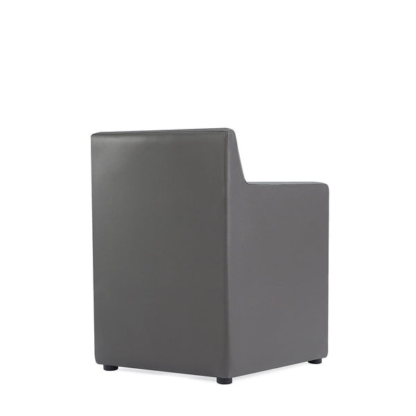 Anna Square Faux Leather Dining Armchair in Pewter DC058AR-PE Manhattan Comfort