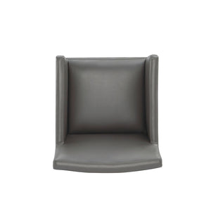 Anna Square Faux Leather Dining Armchair in Pewter DC058AR-PE Manhattan Comfort