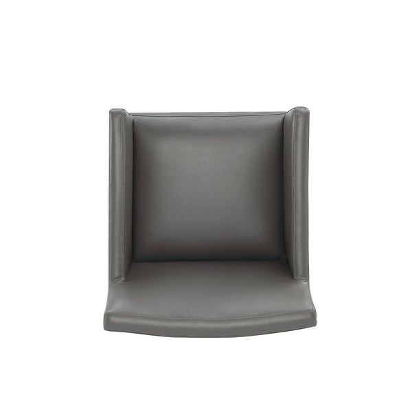 Anna Square Faux Leather Dining Armchair in Pewter DC058AR-PE Manhattan Comfort