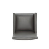 Anna Square Faux Leather Dining Armchair in Pewter DC058AR-PE Manhattan Comfort