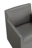 Anna Square Faux Leather Dining Armchair in Pewter DC058AR-PE Manhattan Comfort