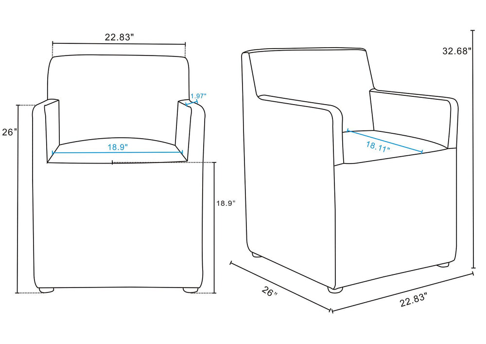 Manhattan Comfort Anna Square Modern Dining Armchair Saddle DC058AR-SA
