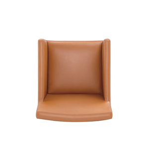 Anna Square Faux Leather Dining Armchair in Saddle DC058AR-SA Manhattan Comfort