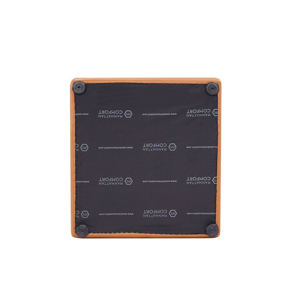 Anna Square Faux Leather Dining Armchair in Saddle DC058AR-SA Manhattan Comfort