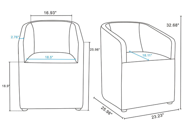 Manhattan Comfort Anna Round Modern Dining Armchair Cream DC059AR-CR