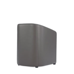 Anna Round Faux Leather Dining Armchair in Pewter DC059AR-PE Manhattan Comfort